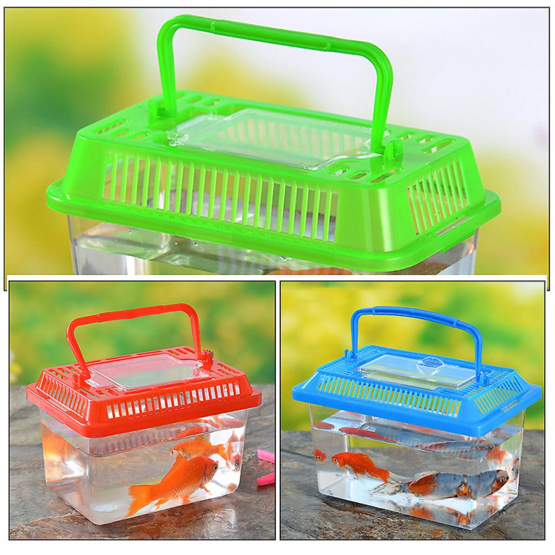 4Pcs Portable Fish Tank Handheld Aquarium Fish Tank Transparent Turtle Box Pet Hamster Box 4Pcs Portable Fish Tank Handheld Aquarium Fish Tank Transparent Turtle Box Pet Hamster Box