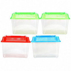 4Pcs Portable Fish Tank Handheld Aquarium Fish Tank Transparent Turtle Box Pet Hamster Box