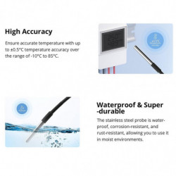 SONOFF WTS01 Waterproof Temperature Sensor Stainless Steel Probe Temperature Sensor