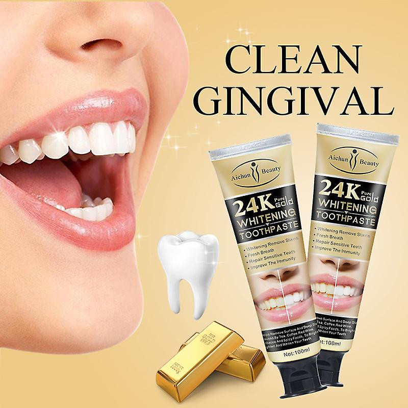 Large Capacity 100g 24k Gold Toothpaste Dental Care Smoke Stains Breath Freshening Mouthguard Toothpaste Oral [...]