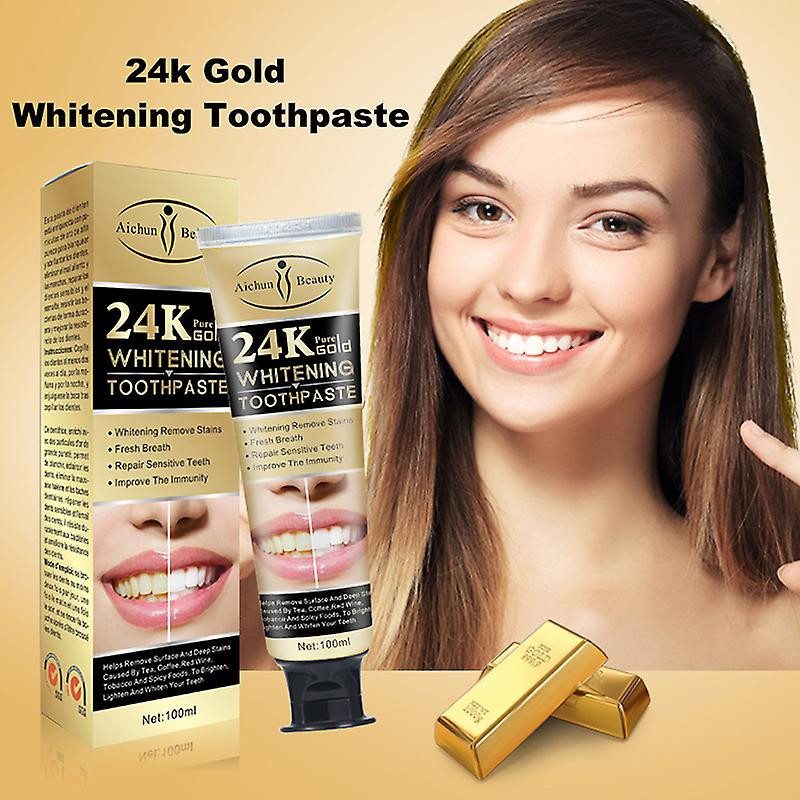 Large Capacity 100g 24k Gold Toothpaste Dental Care Smoke Stains Breath Freshening Mouthguard Toothpaste Oral [...]
