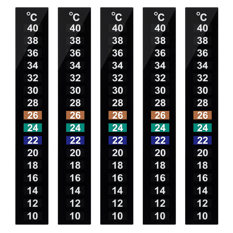 10 Pcs Autocollant Numéros Fish Tank Bande Adhésif Thermomètre Bandes Bâton Thermomètre