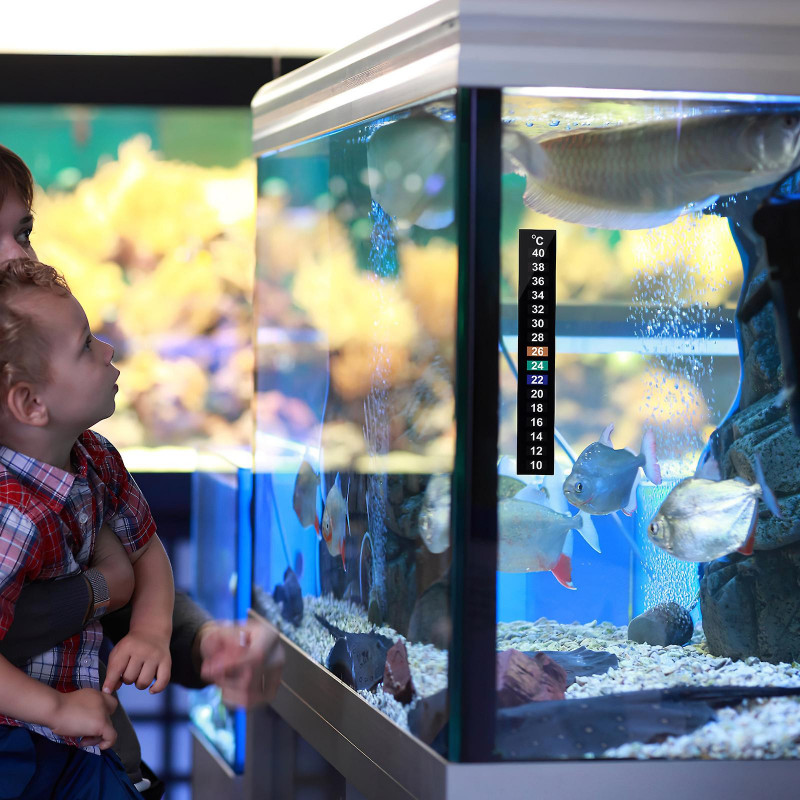 10 Pcs Autocollant Numéros Fish Tank Bande Adhésif Thermomètre Bandes Bâton Thermomètre