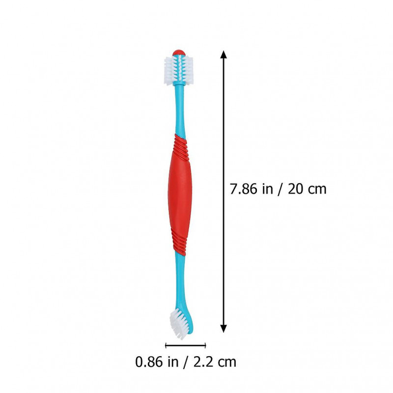 2pcs Small Head Pet Toothbrush Supple Dual-head Toothbrush Convenient Pet Toothbrush