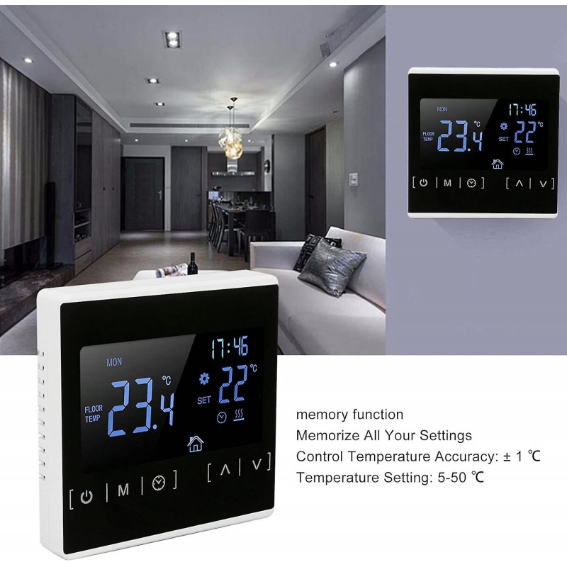 Digital Dual Temperature Control Thermostat With Lcd Display Smart Thermosta For Home