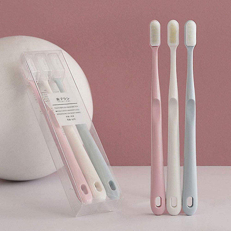 3 Pack Dog Toothbrushes, Nano Soft Silicone Gentle Bend Long Handle Toothbrush Kit(4-D-1)