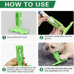 Dog Toothbrush Chew Toy, Rubber Teeth Cleaning Chew Toys for Aggressive Chewers Large Breed, Dog Dental Care Toy,1pc(D-)