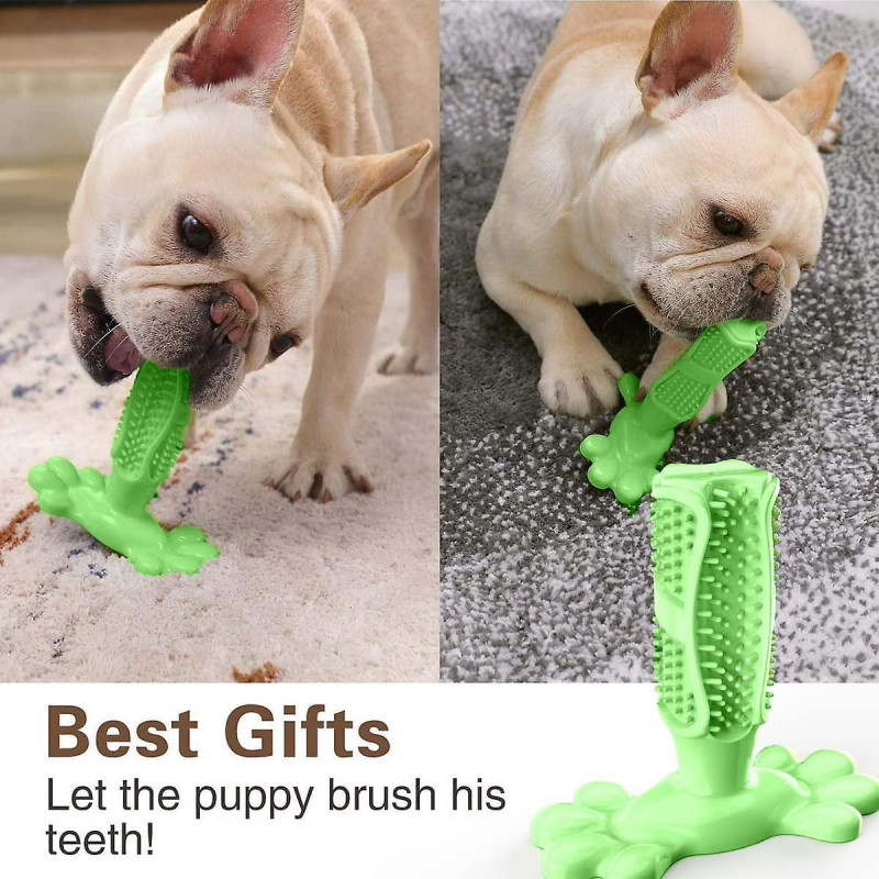 Dog Toothbrush Chew Toy, Rubber Teeth Cleaning Chew Toys for Aggressive Chewers Large Breed, Dog Dental Care Toy,1pc(D-)