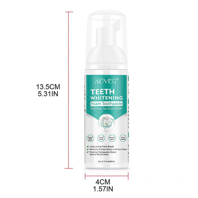 Toothpaste Whitening Foam Natural Mouth Wash Mousse Teeth Whitening Teethpaste Oral Hygiene Breath Dental Tool 60ml