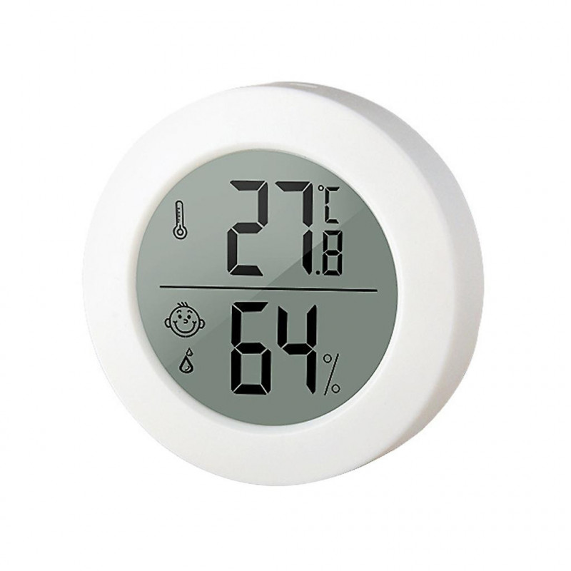 Round Temperature Humidity Meter Gauges Monitors Large LCD Display for Office