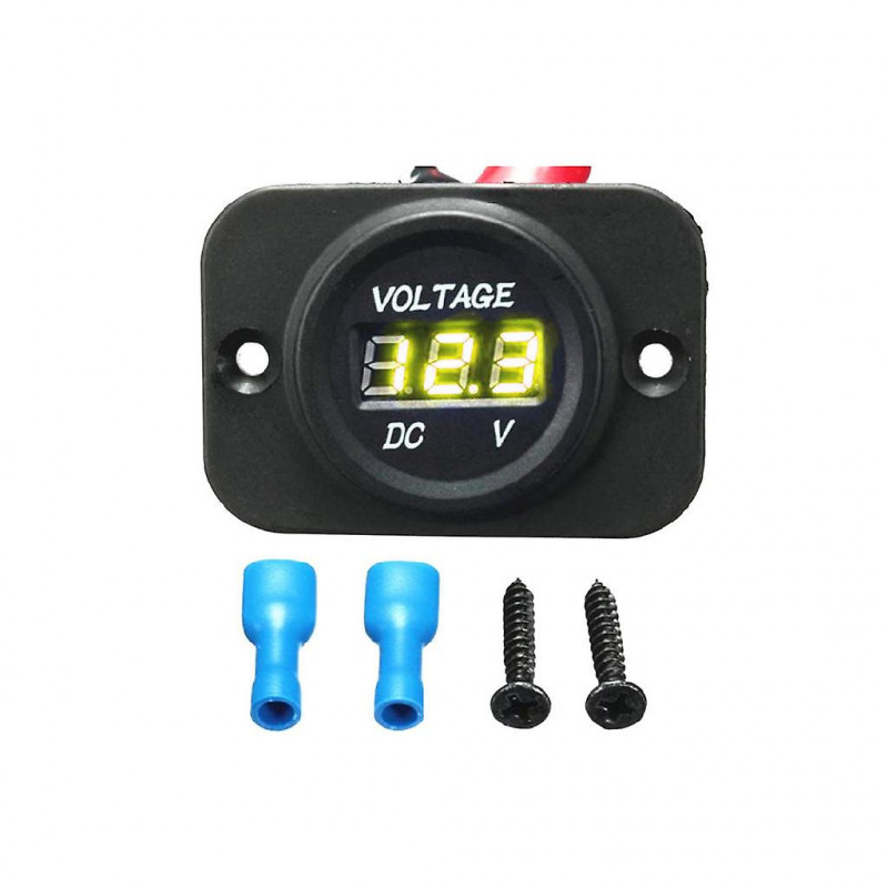 Car Led Display Digital Voltmeter Waterproof Easy Installation Compact-size