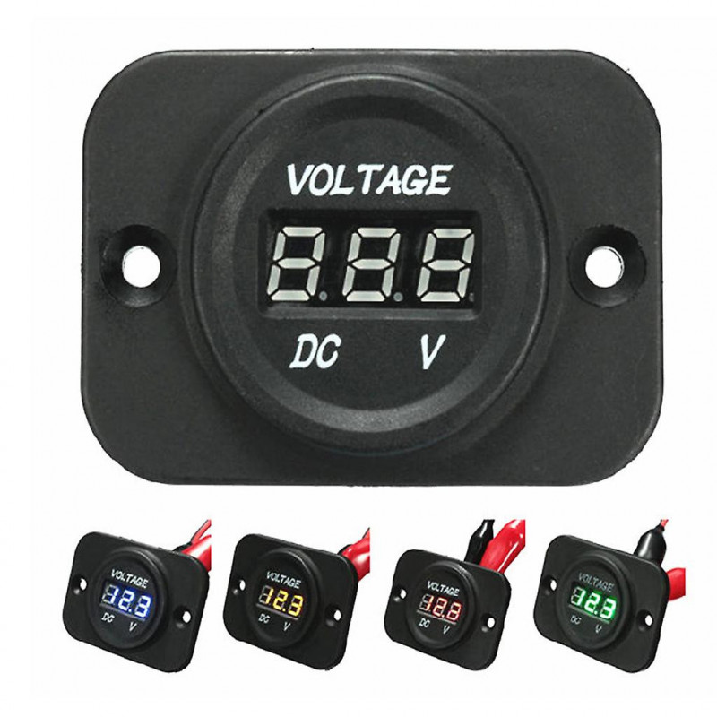 Car Led Display Digital Voltmeter Waterproof Easy Installation Compact-size