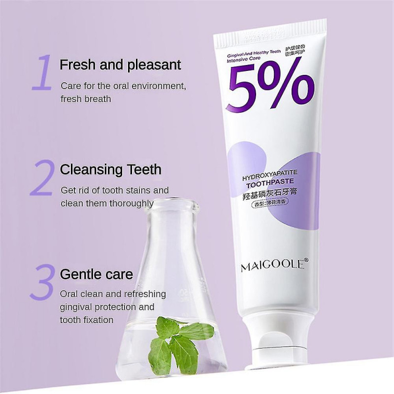 3pcs 100g Dentifrice Hydroxyapatite Élimine La Menthe Mauvaise Haleine Et Rafraîchit L’haleine Nettoie Le Goût [...]