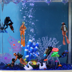 Aquarium Décoration Flottant Résine Plongeur Adapté à toutes sortes d’aquariums