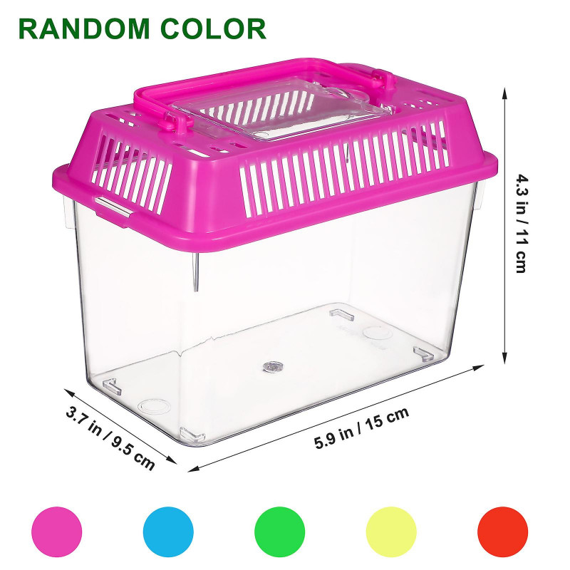 4Pcs Portable Fish Tank Handheld Aquarium Fish Tank Transparent Turtle Box Pet Hamster Box