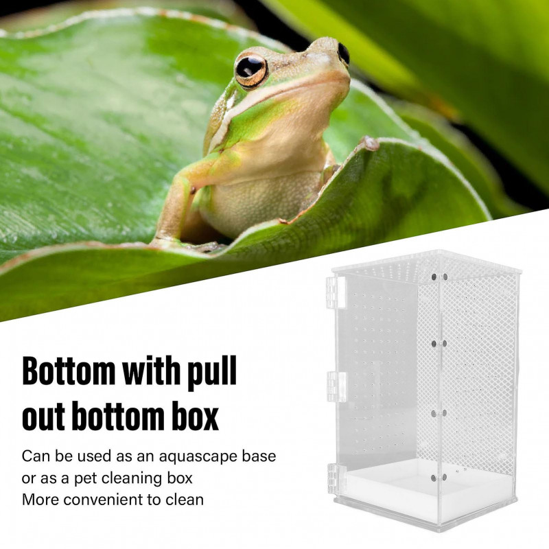 Reptile Terrarium Tank Acrylic Highly Transparent Habitat Tank For Leopard Gecko Snake Frog