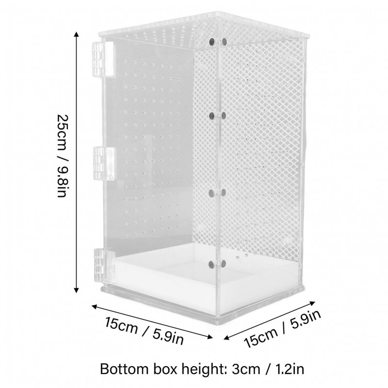 Reptile Terrarium Tank Acrylic Highly Transparent Habitat Tank For Leopard Gecko Snake Frog
