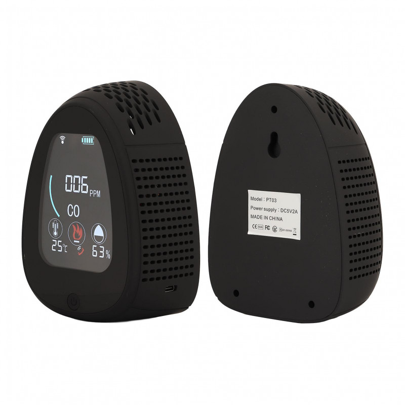 5 In 1 Indoor Air Quality Monitor Lcd Screen Environment Humidity Temperature Detector 5v