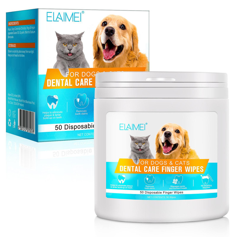 Pet Teeth Cleaning Gloves to Remove Tartar Disposable Toothbrush Gloves Oral Cleaning and Remove Bad Breath 50PC zd r