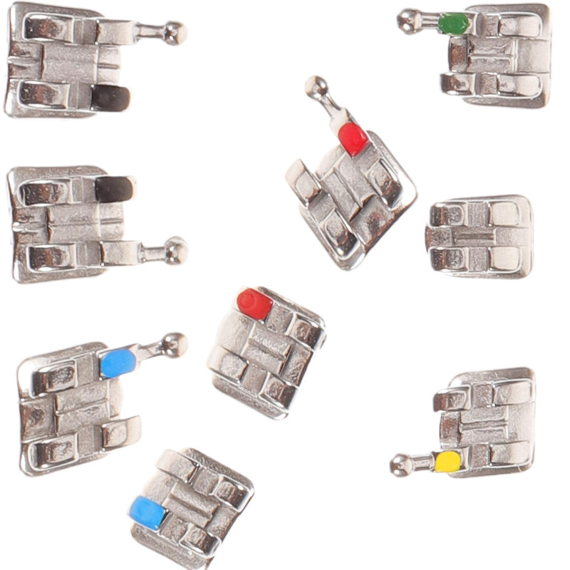 20 Pcs Acier Inoxydable Supports D’accolade Mini Oral Brace Brackets Métal Dents Brackets Fournitures Dentaires