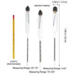 4 Pcs Alcool Densimètre Testeur Éthylomètre Testeur Alcool Compteur Densimètre Densimètre En Verre Densimètre Kit