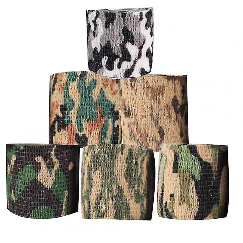 6pcs Auto-adhésif Extérieur Stretch Camo Camouflage Ruban Bandage Chasse Fusil Wrap