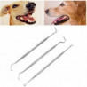 Pet Tooth Scaler Cleaning Set, 3 Pcs Stainless Steel Tartar Remover Plaque Remover For Dogs Cats -ZHENV
