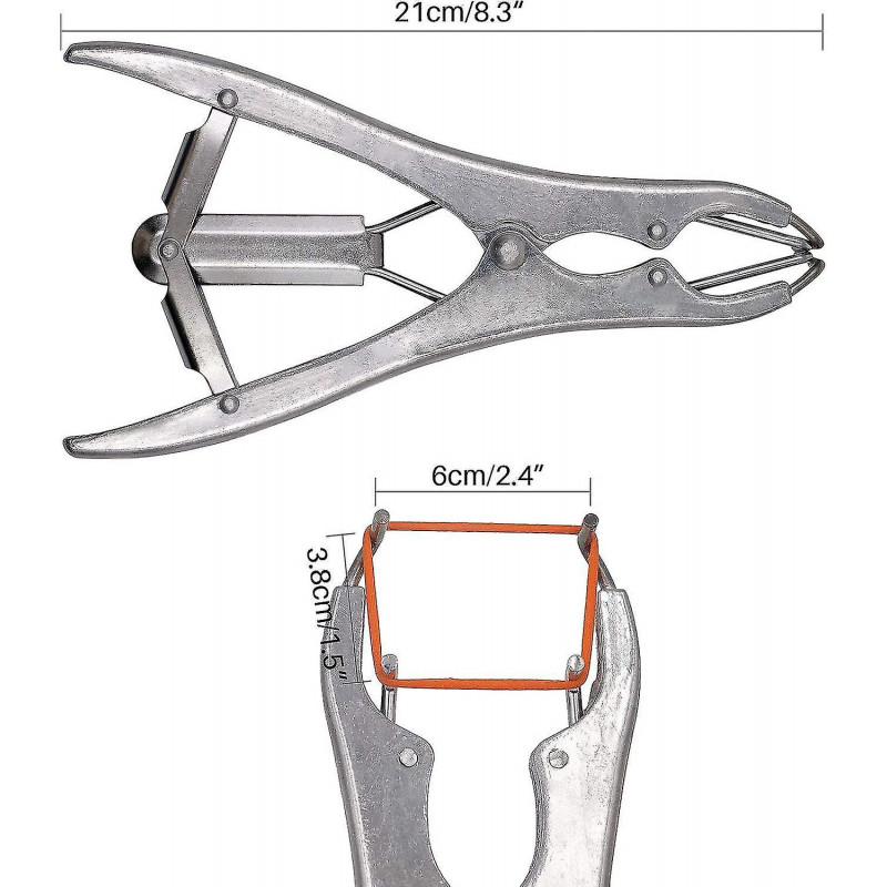 Pince de castration, pince de castration élastique en acier inoxydable, pour bovins, porcs, moutons, avec 100 [...]