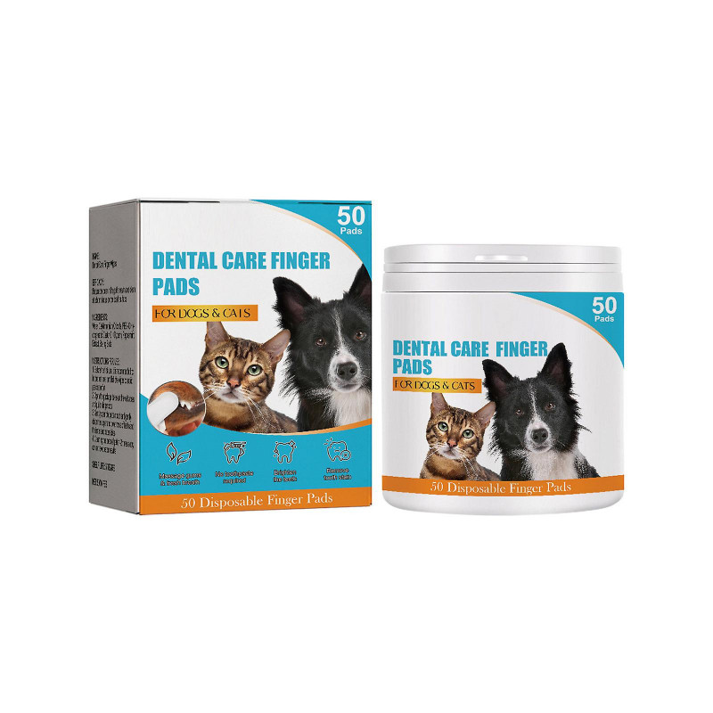 50pcs lingettes nettoyantes pour les dents pour chiens et chats, lingettes de soins dentaires pour chiens aide à [...]