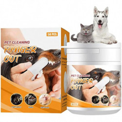 Teeth Cleaning Finger Wipes For Dogs & Cats, Disposable Dog Breath Freshener Wipes, Reduces Plaque Freshens Breath,hw