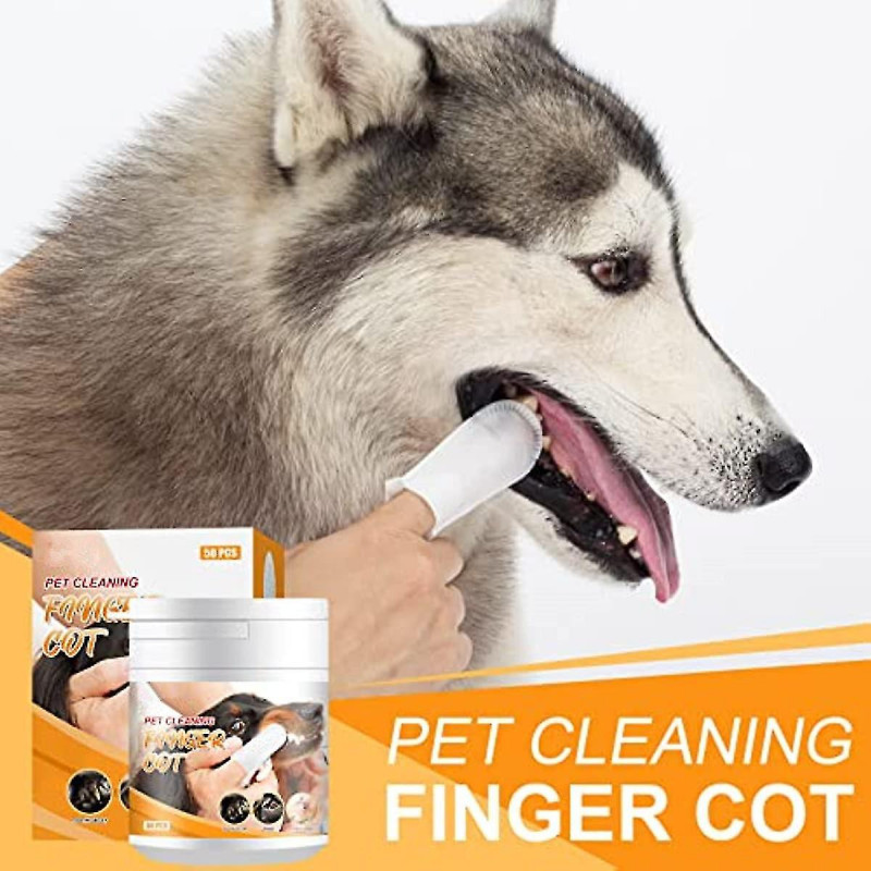 Teeth Cleaning Finger Wipes For Dogs & Cats, Disposable Dog Breath Freshener Wipes, Reduces Plaque Freshens Breath,hw
