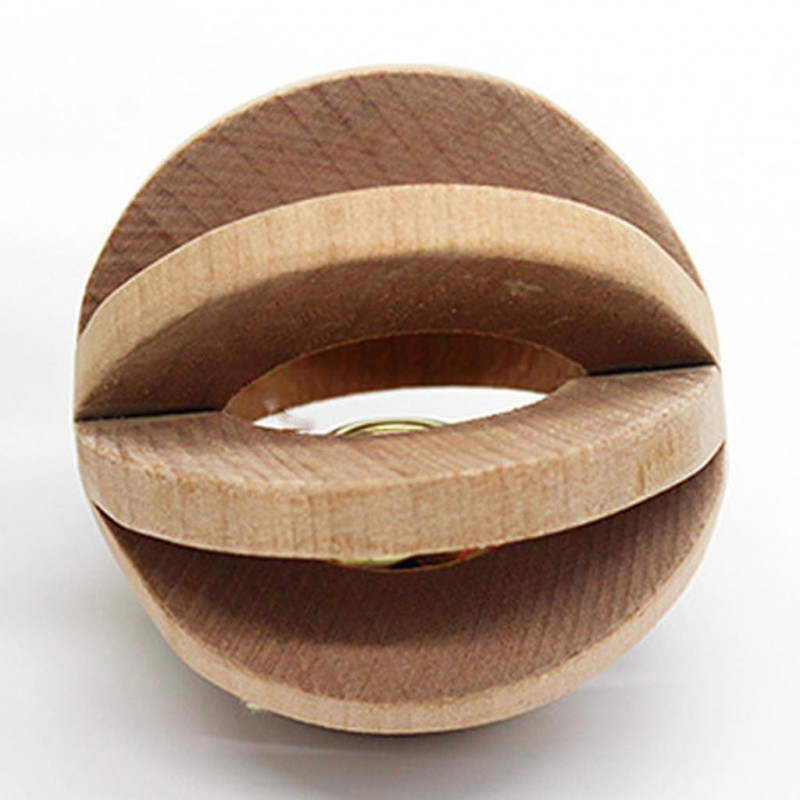 Pet Dog Cat Wooden Ball Bell Toy Training Chew Sound Activity Toy Dia. 7cm