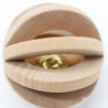 Pet Dog Cat Wooden Ball Bell Toy Training Chew Sound Activity Toy Dia. 7cm