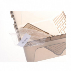 Reptile Turtle Tank Terrarium Aquarium With Ramp Platform Transparent Black