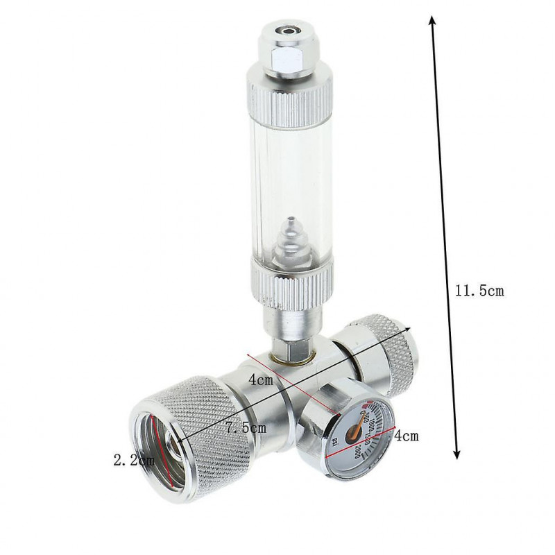 Aquarium Tank Co2 Regulator Emitter System Accurate Easy Adjust Flow Meter
