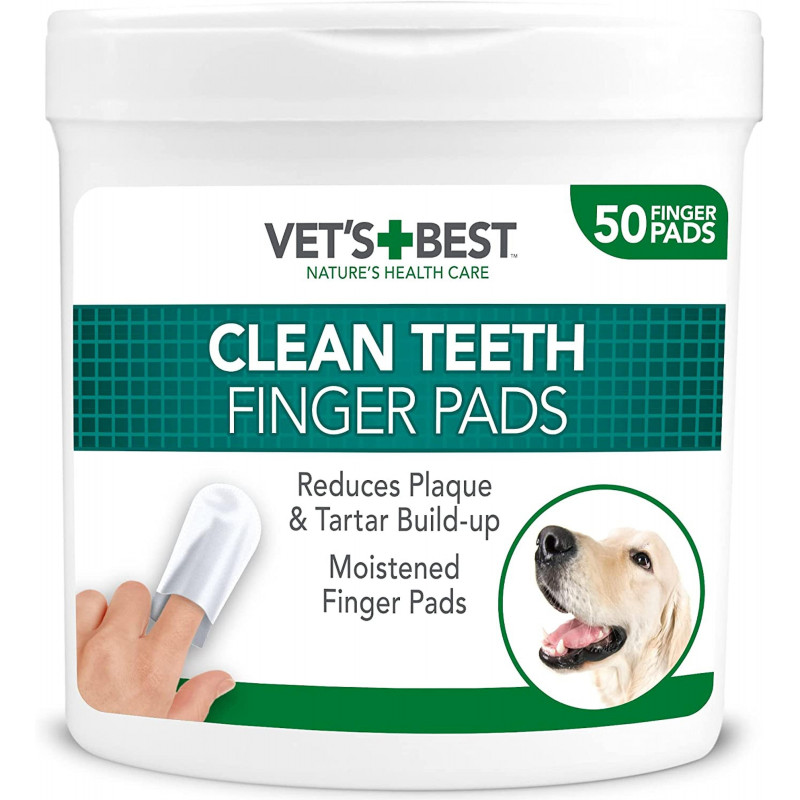 Vet's Best Clean Teeth Finger Pads pour chiens 50 Fingers pads