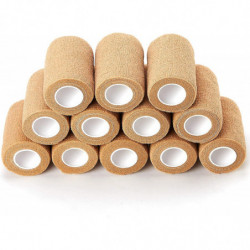 Bandages cohésifs,12 Rouleaux Bandage auto-adhésif Pet Vet Wrap Bandage de soutien élastique (beige) Bandages cohésifs,12 Rouleaux Bandage auto-adhésif Pet Vet Wrap Bandage de soutien élastique (beige)