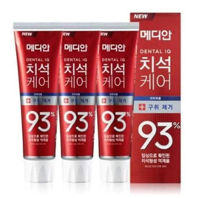 Median Dental Care 93% Advanced Tartar Solution Toothpaste 120g*3pcs Whitening Smoke Stains Remove Teeth Oral