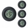 Round Lcd Digital Thermometer Hygrometer For Reptile Breeding Tank(black)(4pcs)
