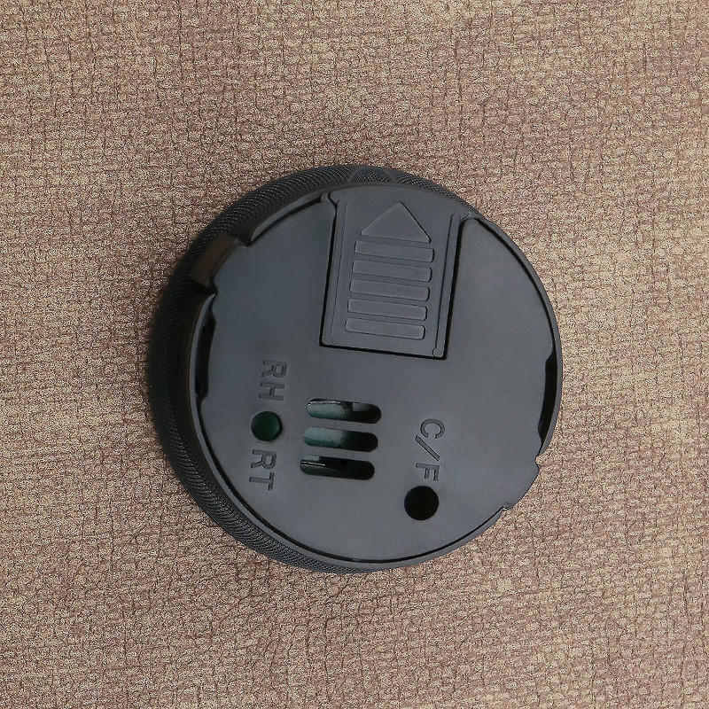 Round Lcd Digital Thermometer Hygrometer For Reptile Breeding Tank(black)(4pcs)