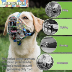 Muselière pour chien, muselière en silicone pour petits chiens de taille moyenne, muselière à cage souple pour [...]