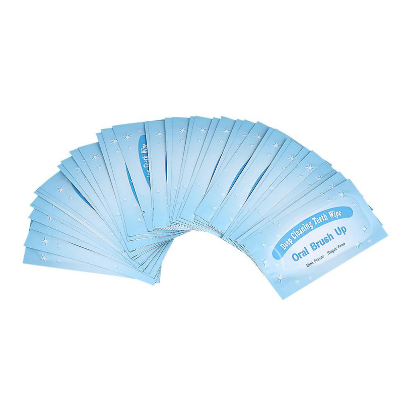 50pcs Doigt Dents Lingettes Dents Brossage Lingettes Dentaire Propre Dents Outil De Blanchiment