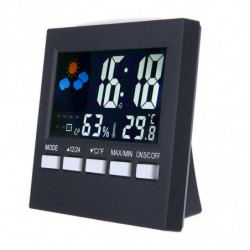 Digital Display Thermometer Humidity Clock Temperature Monitor Alarm