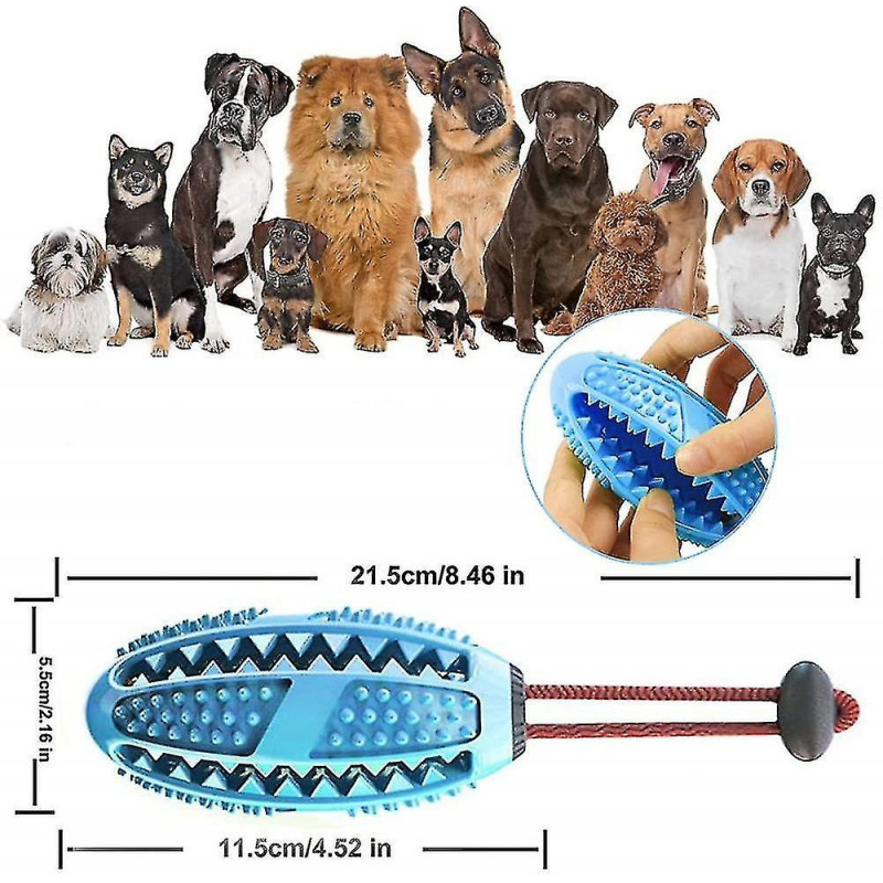 Dental Care For Dogs - Toothbrush Stick Ball Treat Dispenser, Puppies' Dental Hygiene Toy
