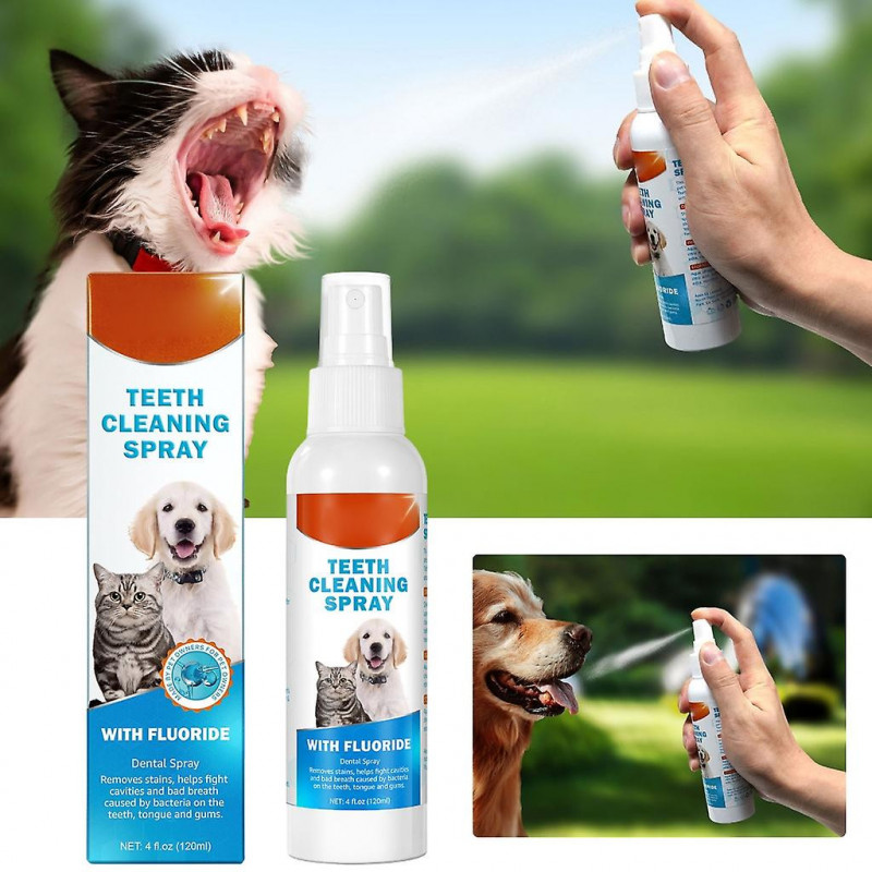 Pet Dental Spray For Dogs Cats Freshen Breath No Brushing For Bad Breath