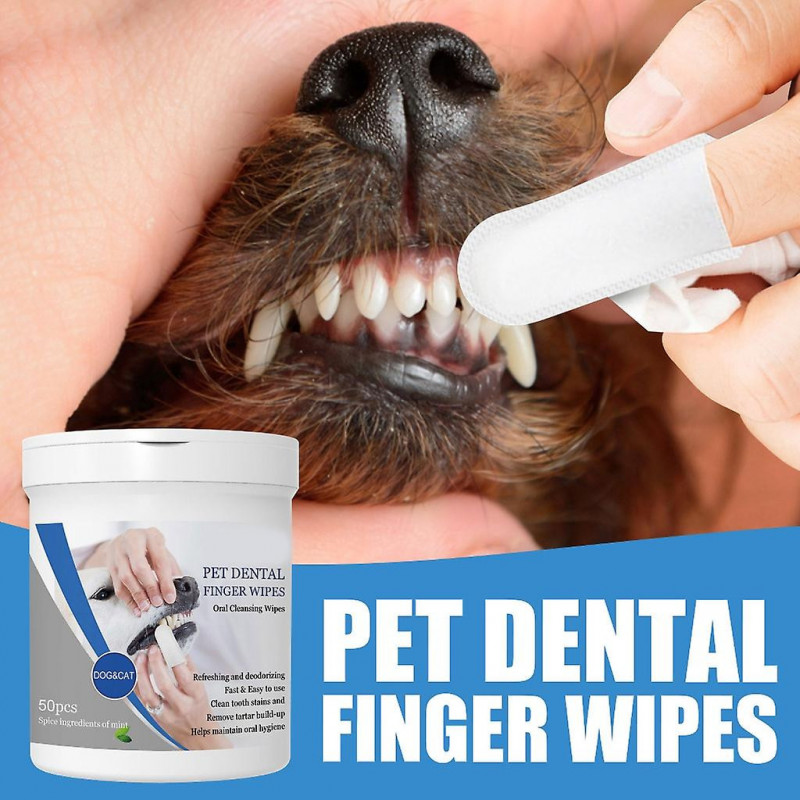 Dog Dental Cleaning Wipes Disposable Pet Dental Finger Gloves Teeth Hygienes