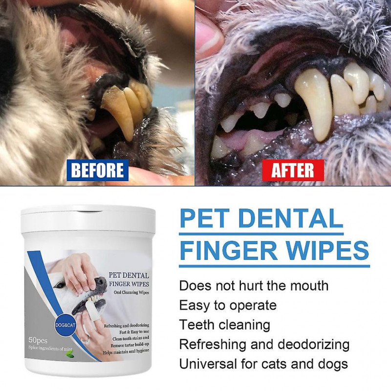 Dog Dental Cleaning Wipes Disposable Pet Dental Finger Gloves Teeth Hygienes