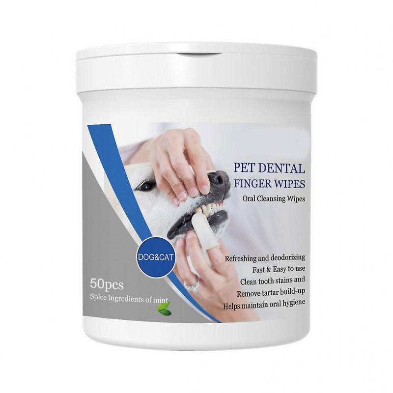 Dog Dental Cleaning Wipes Disposable Pet Dental Finger Gloves Teeth Hygienes