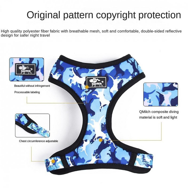 Dog Leash Dog Suspender Printed Chest Suspender Fitted Rope Pet Supplies Dog Accessories | Harness