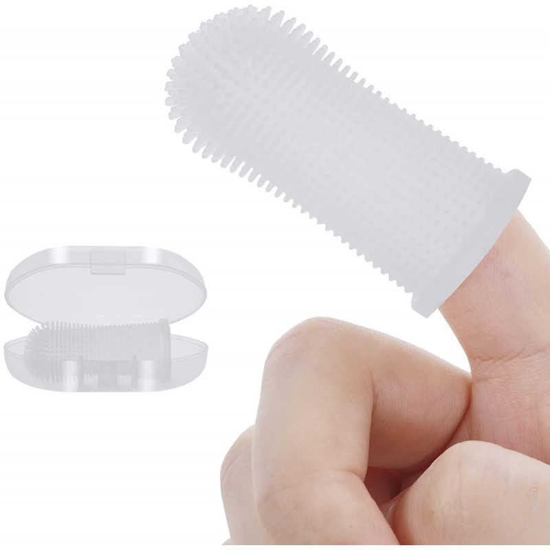 Dog Super Soft Pet Finger Brosse à dents Dents Nettoyage De la mauvaise haleine Soins Non toxique Silicone Brosse [...]